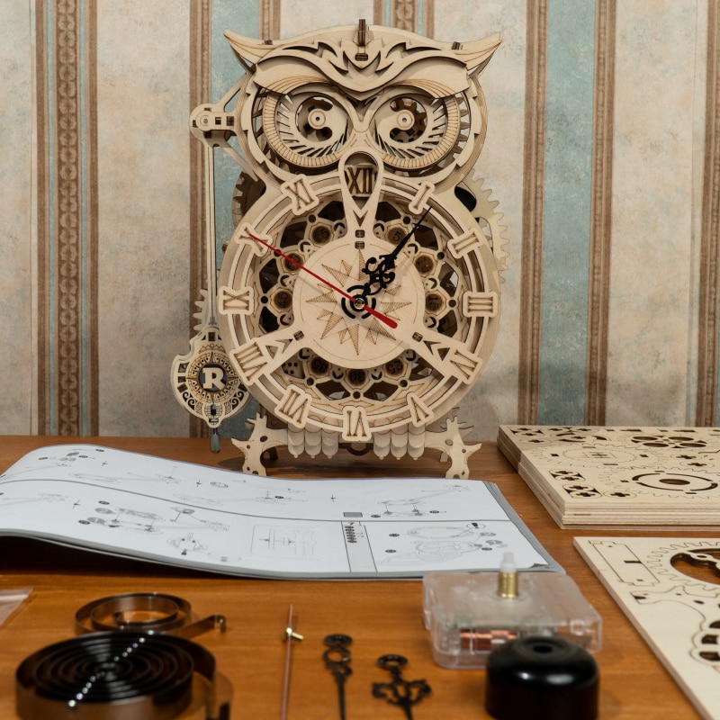 DIY 3D Owl Clock Wooden Puzzle