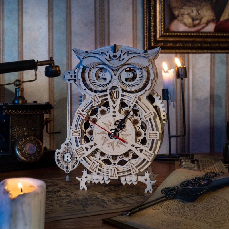 DIY 3D Owl Clock Wooden Puzzle